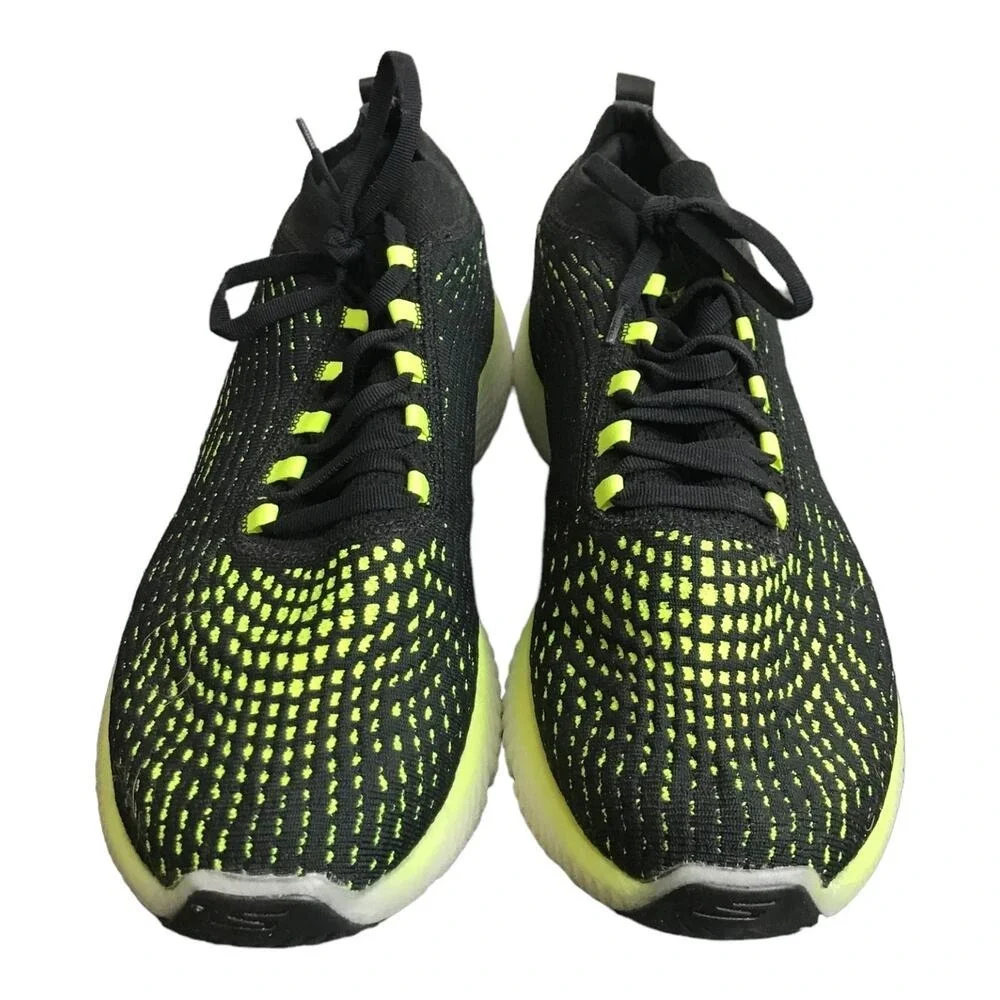 Skechers Running Shoes Mens 11 Black Lime GOrun Max Road 4 Hyper 55223 BKLM Knit